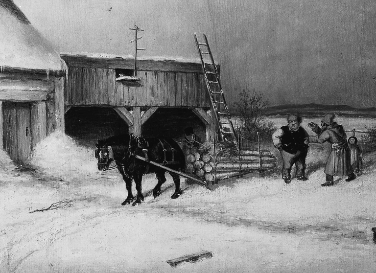 La barrière de péage, peinture de Cornelius Krieghoff, 1863 