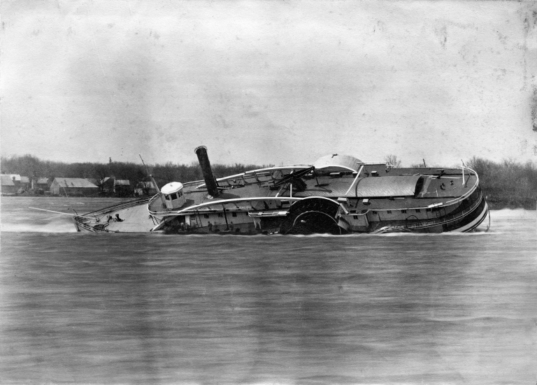 Wreck of S.S. "Louis Renaud" in Lachine Rapids, QC, 1873 